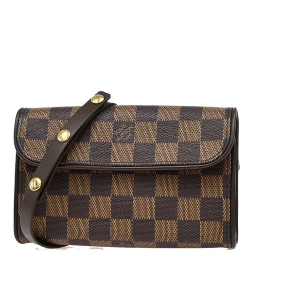 LOUIS VUITTON Pochette Florentine Bum Bag Damier Leather Brown N51856 59EF018 - Picture 1 of 16